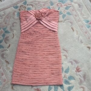 Forever 21 Strapless Textured Dress in Coral